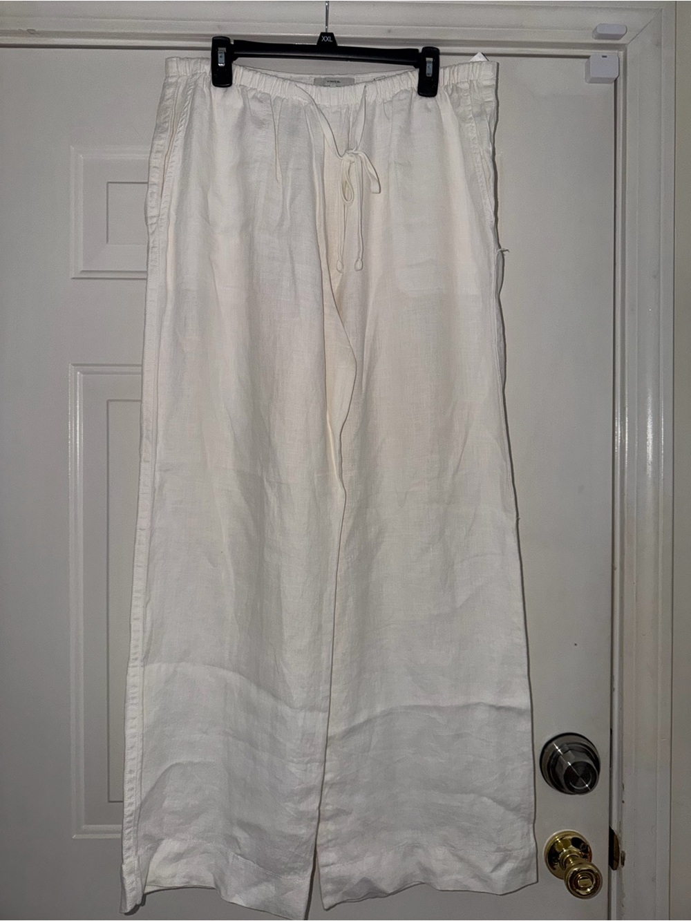 Vince Women’s White Hemp Wide Leg Pants. Lined. Sz XL - Picture 1 of 10